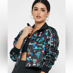 Adidas Floral slightly Cropped Track Jacket